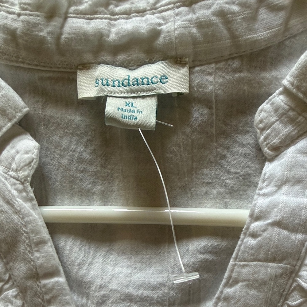 Sundance White Ruffle-Front Button Down Shirt - Picture 2 of 3